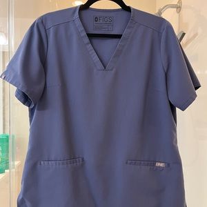 FIGS Dusty Blue Scrub Top, Size L